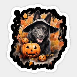 Halloween Norwegian Elkhound Sticker